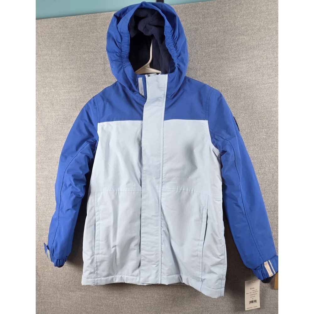 Lands End Boys M 8 Squall Winter Parka Jacket Coat Blue Grow A Long Hooded NEW